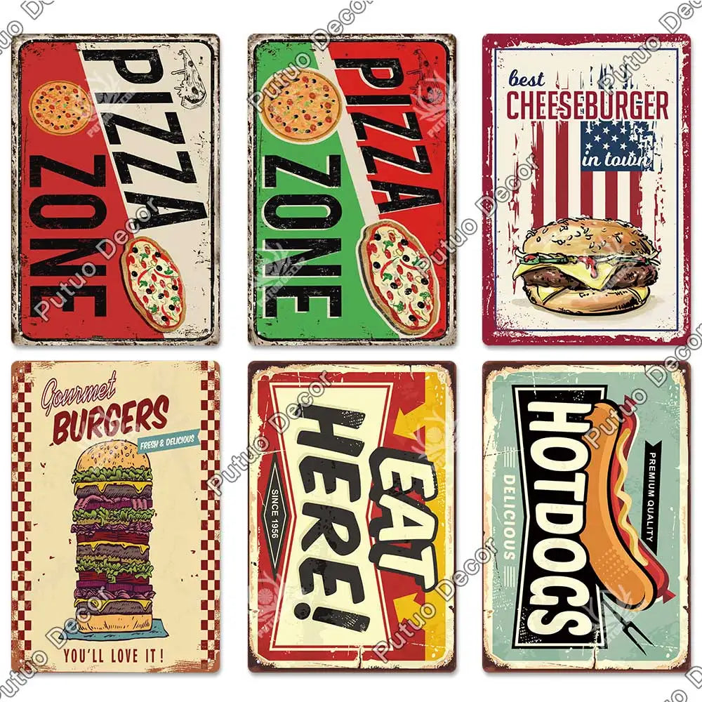 Vintage Restaurant Metal Signs