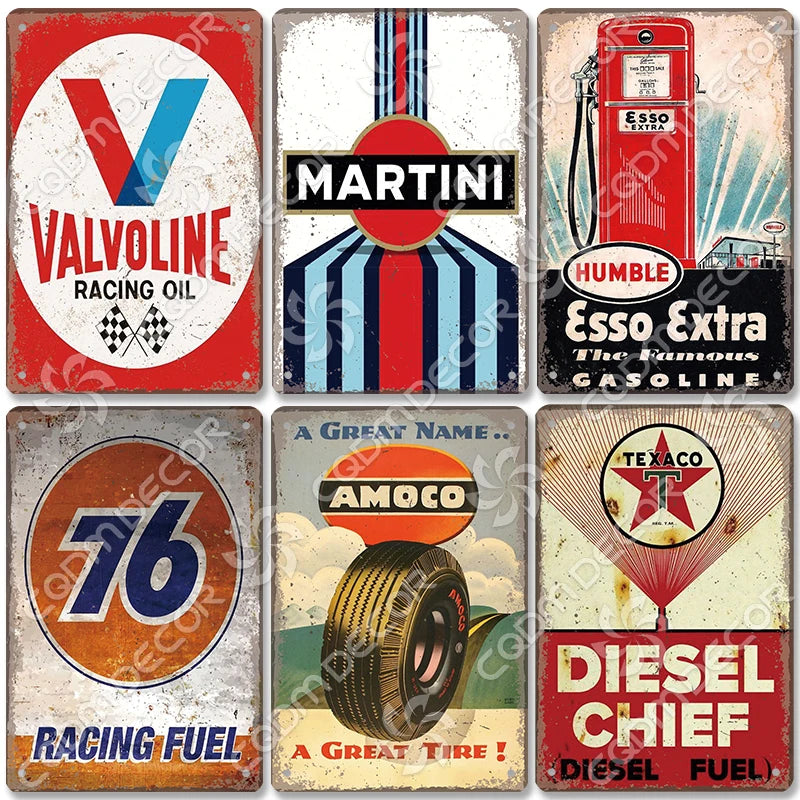 Vintage Gas Station Metal Signs