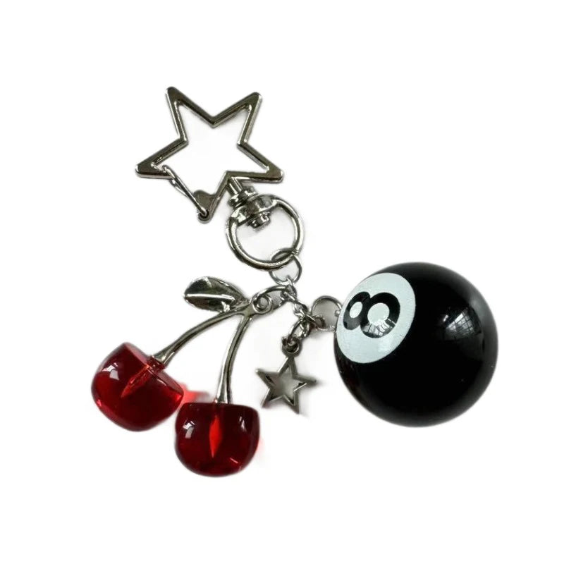 8 Ball/Cherry/Star Keychain