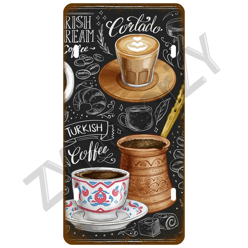 Funny Vintage Metal Signs Beer/Coffee