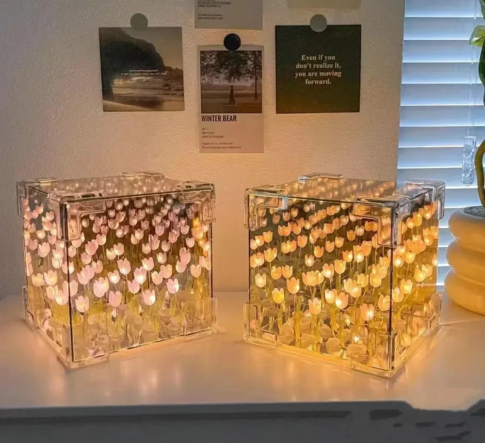 Tulip Cube Three-Dimensional Small Night Lamp