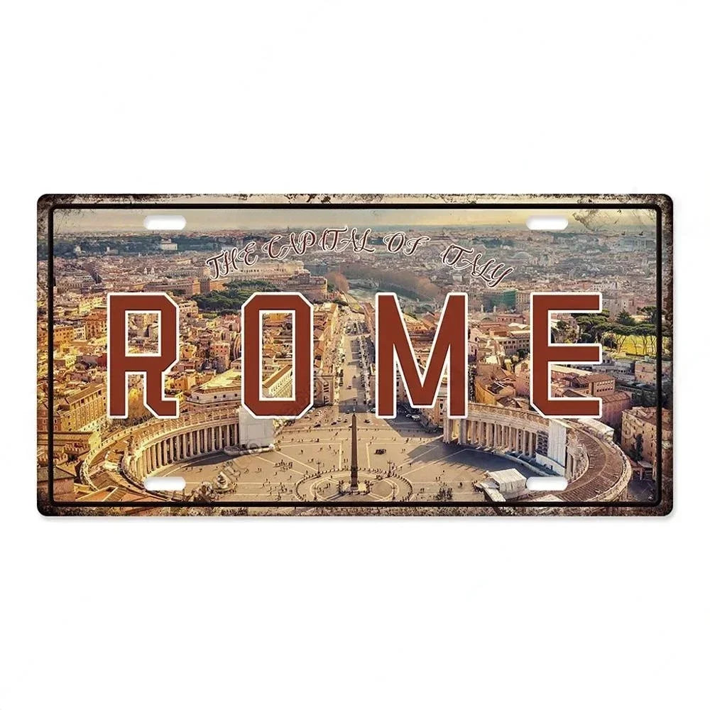 Capital City License Plate Metal Signs