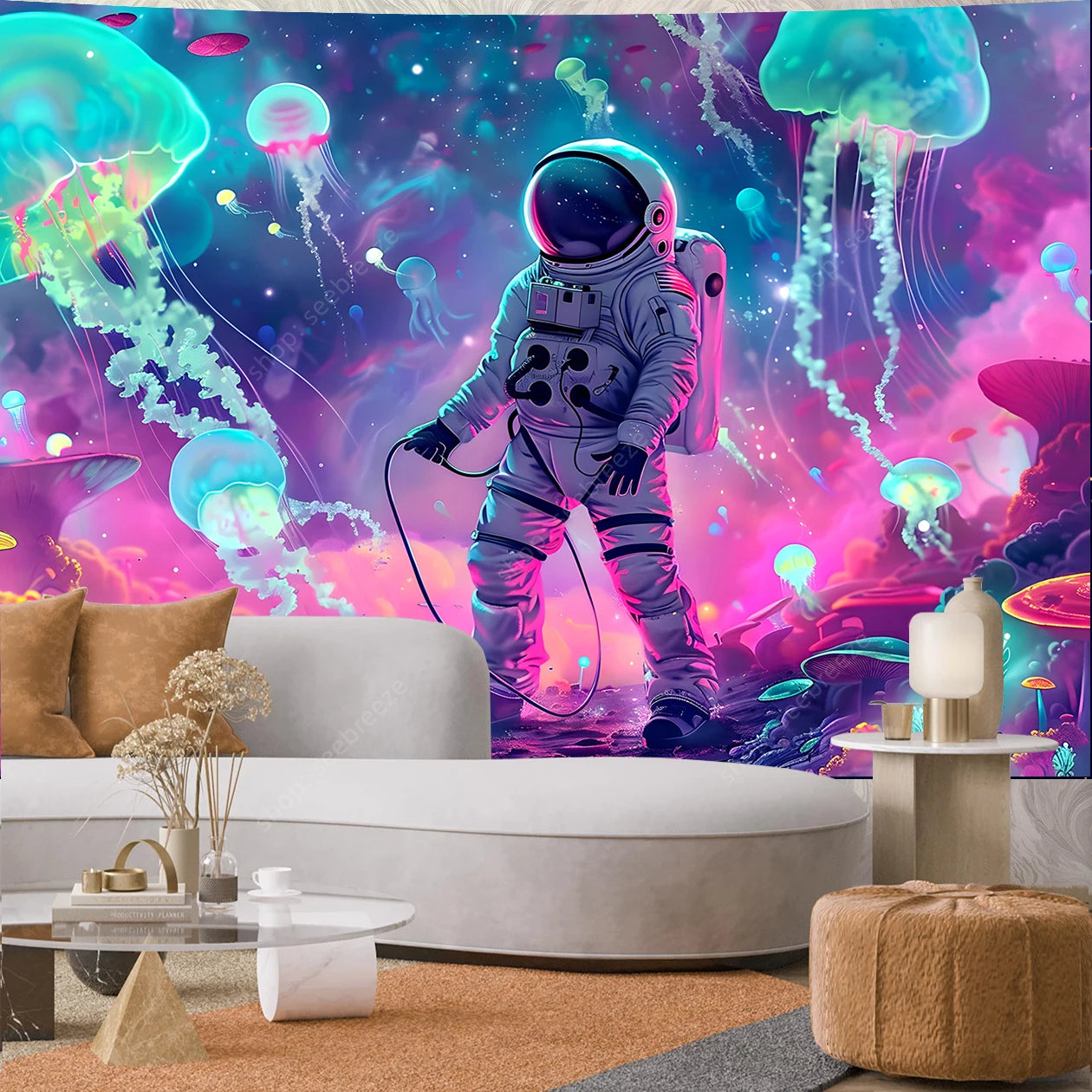 Astronaut UV Reactive Tapestries