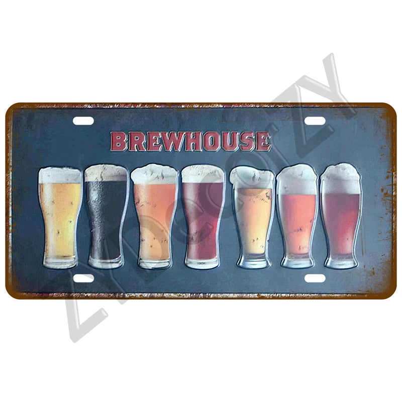 Funny Vintage Metal Signs Beer/Coffee