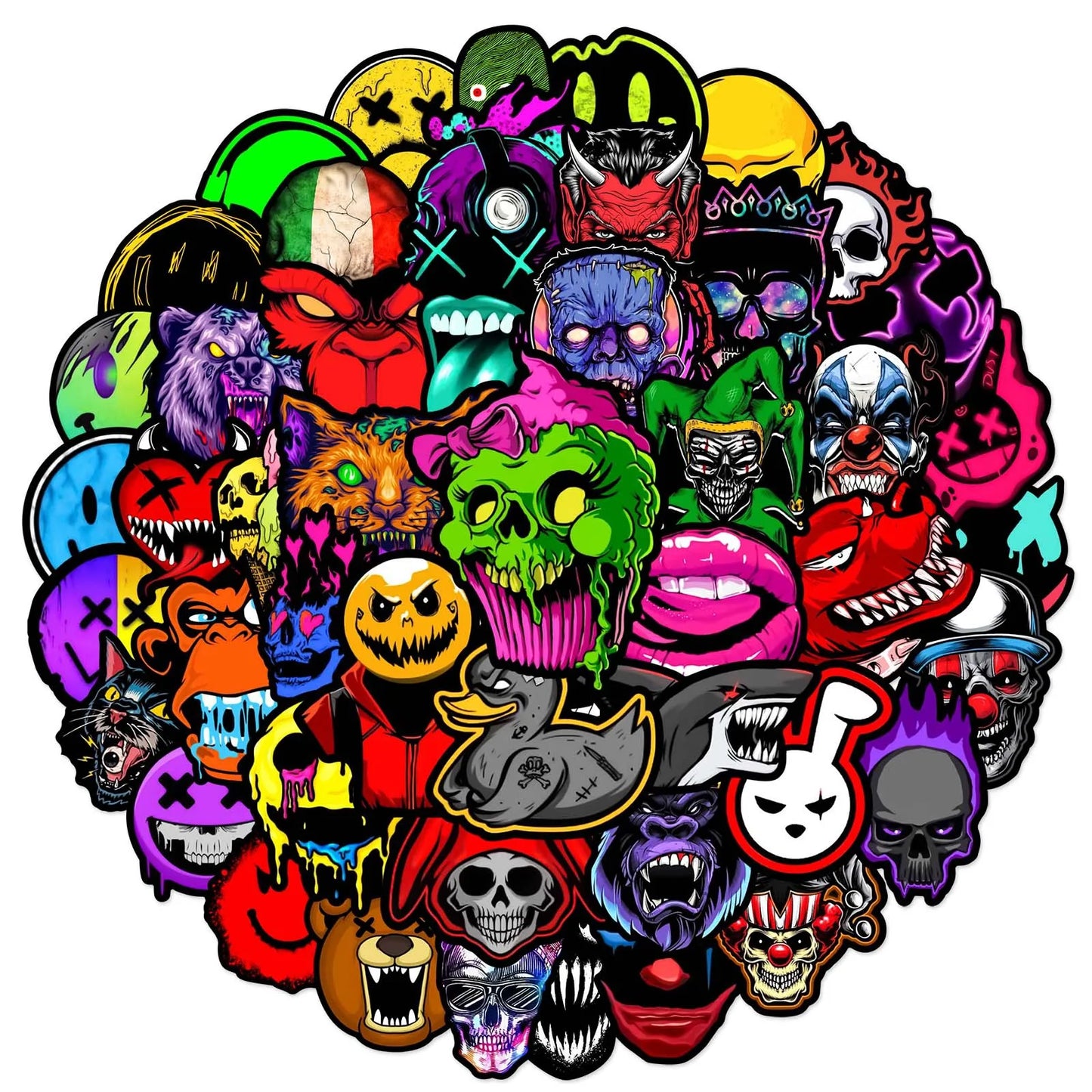 10/25/50pcs Dark Graffiti Stickers