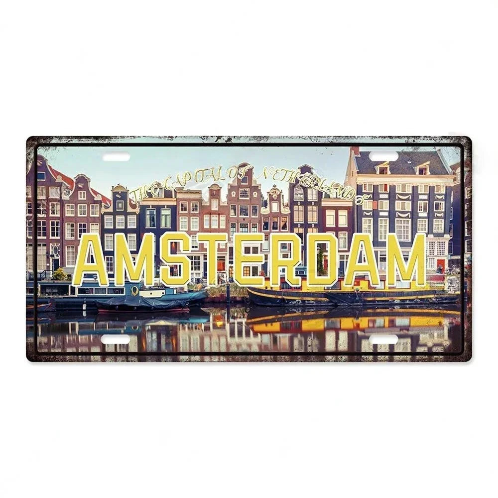 Capital City License Plate Metal Signs