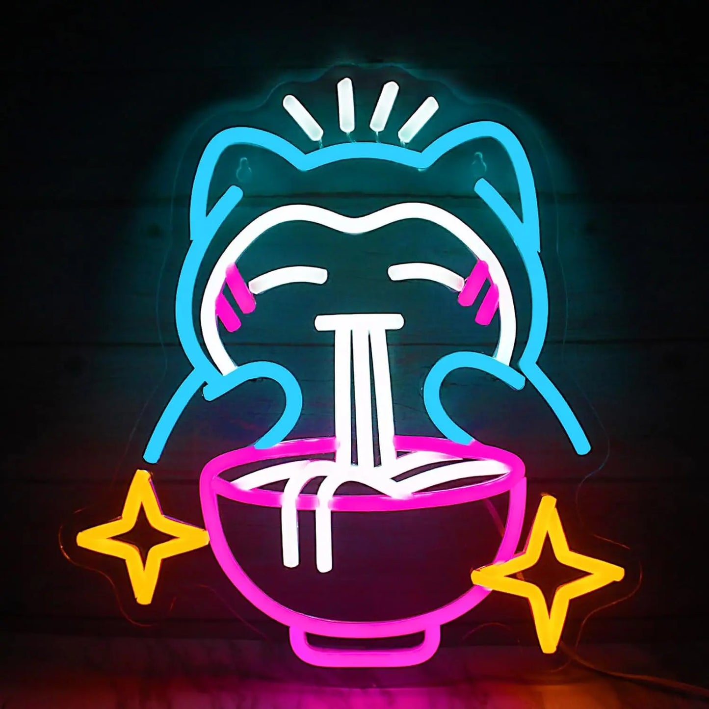 Snorlax Eating Ramen Neon LED Sign