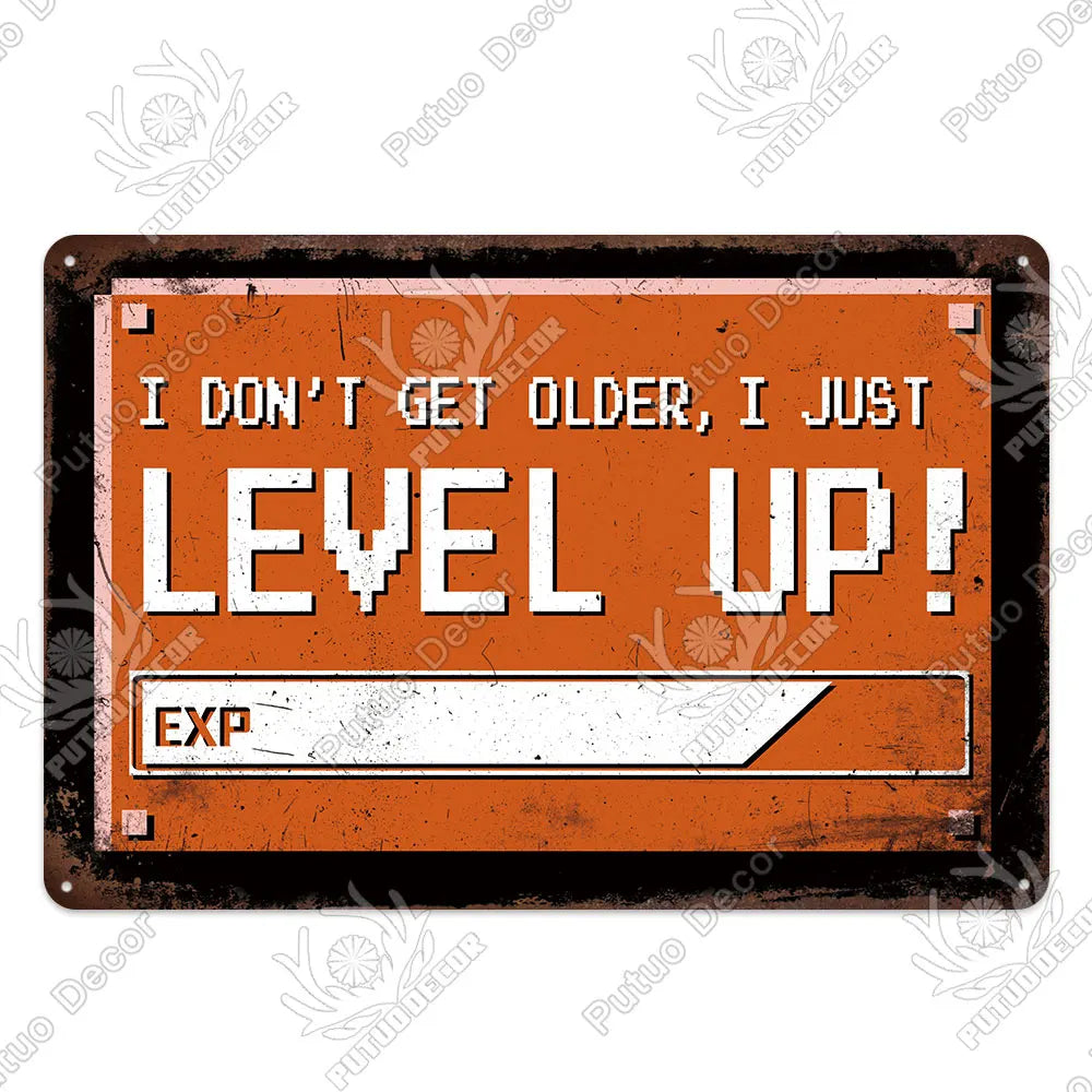 Funny Gamer Metal Signs