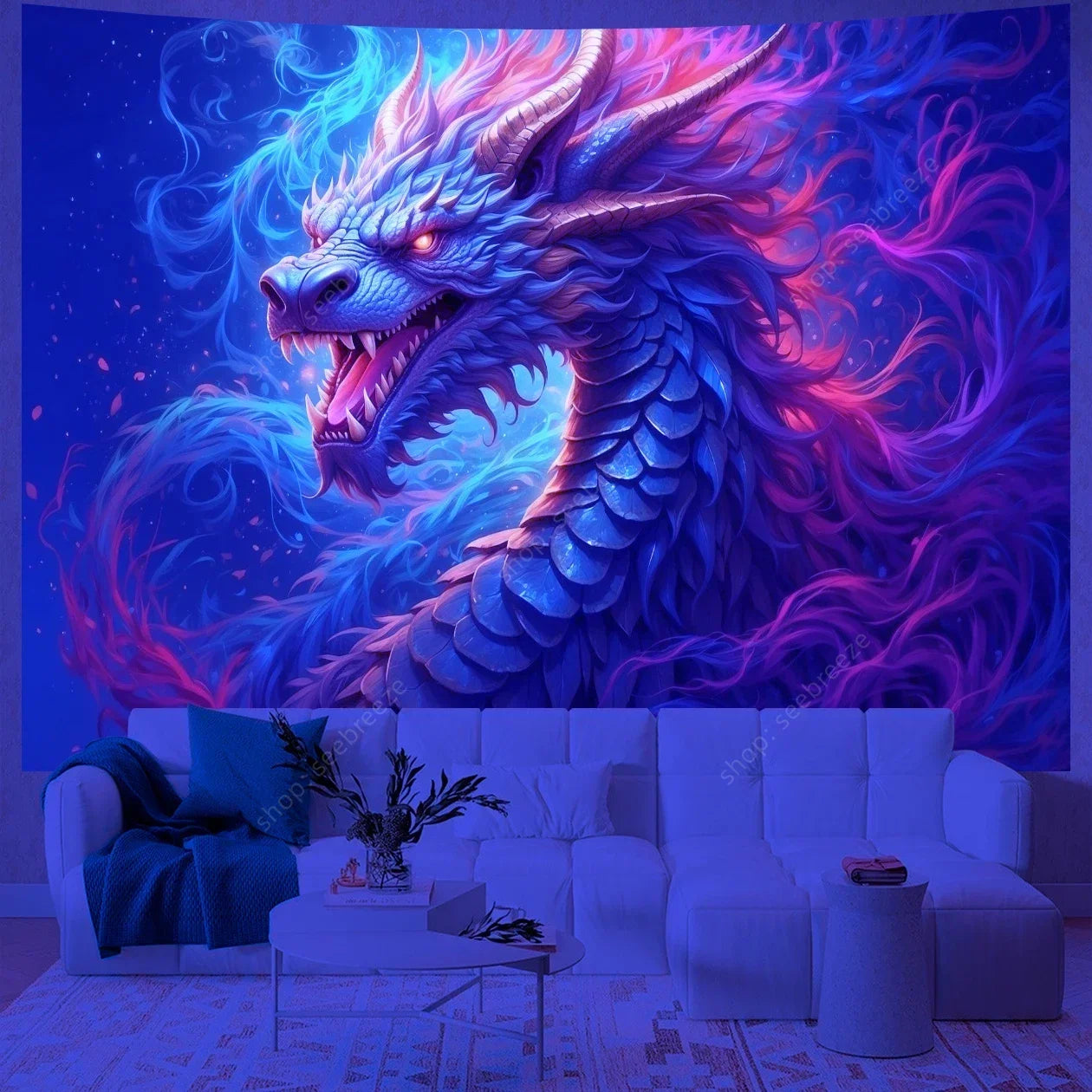 Dragon UV Reactive Tapestries