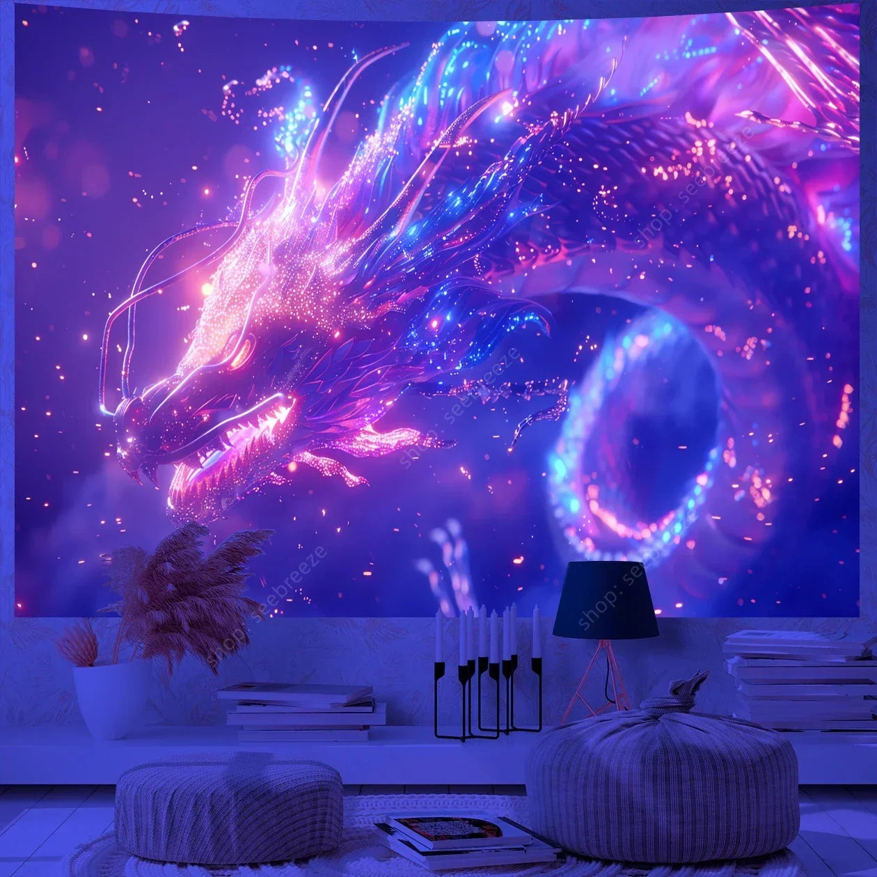 Dragon UV Reactive Tapestries