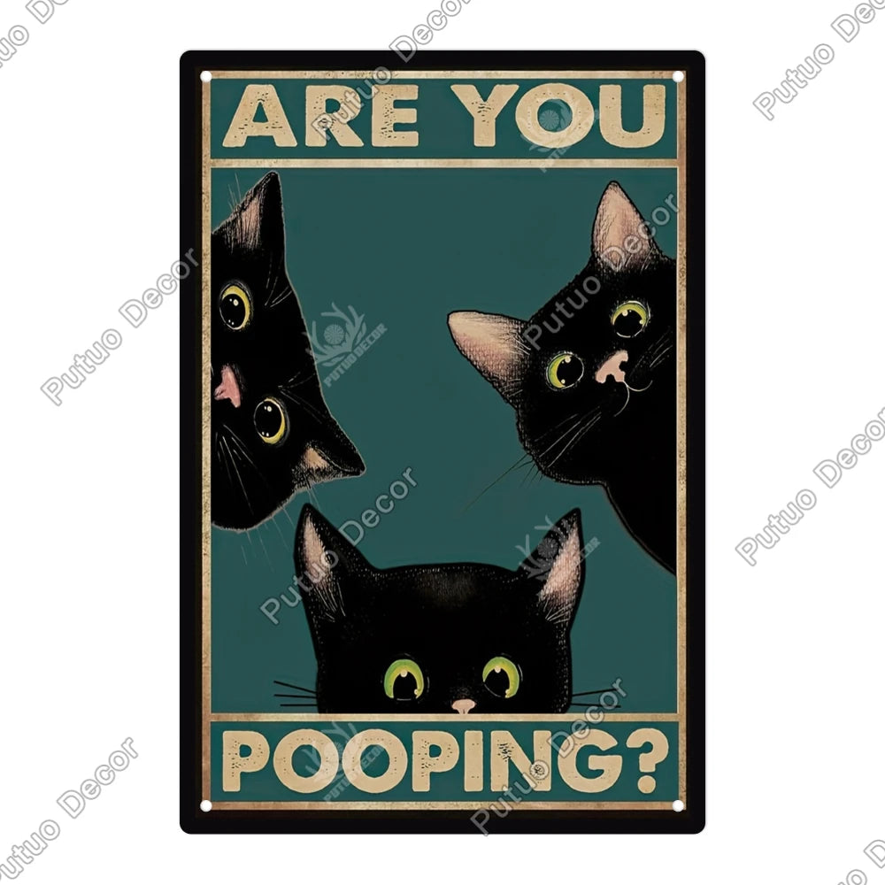 Funny Bathroom Decor Metal Signs