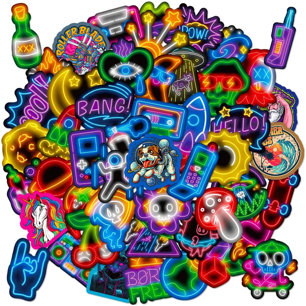 50PCS Neon Stickers