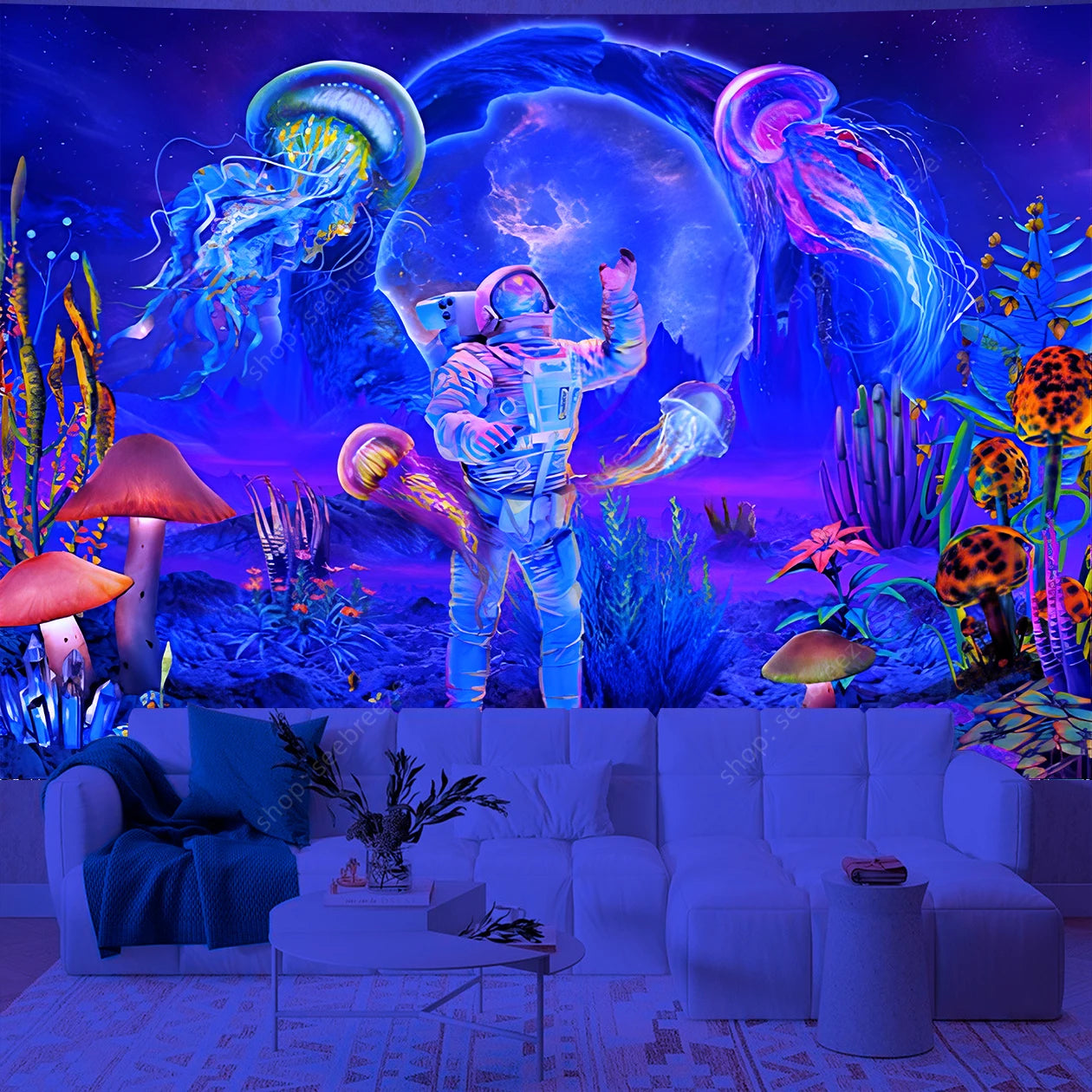 Astronaut UV Reactive Tapestries