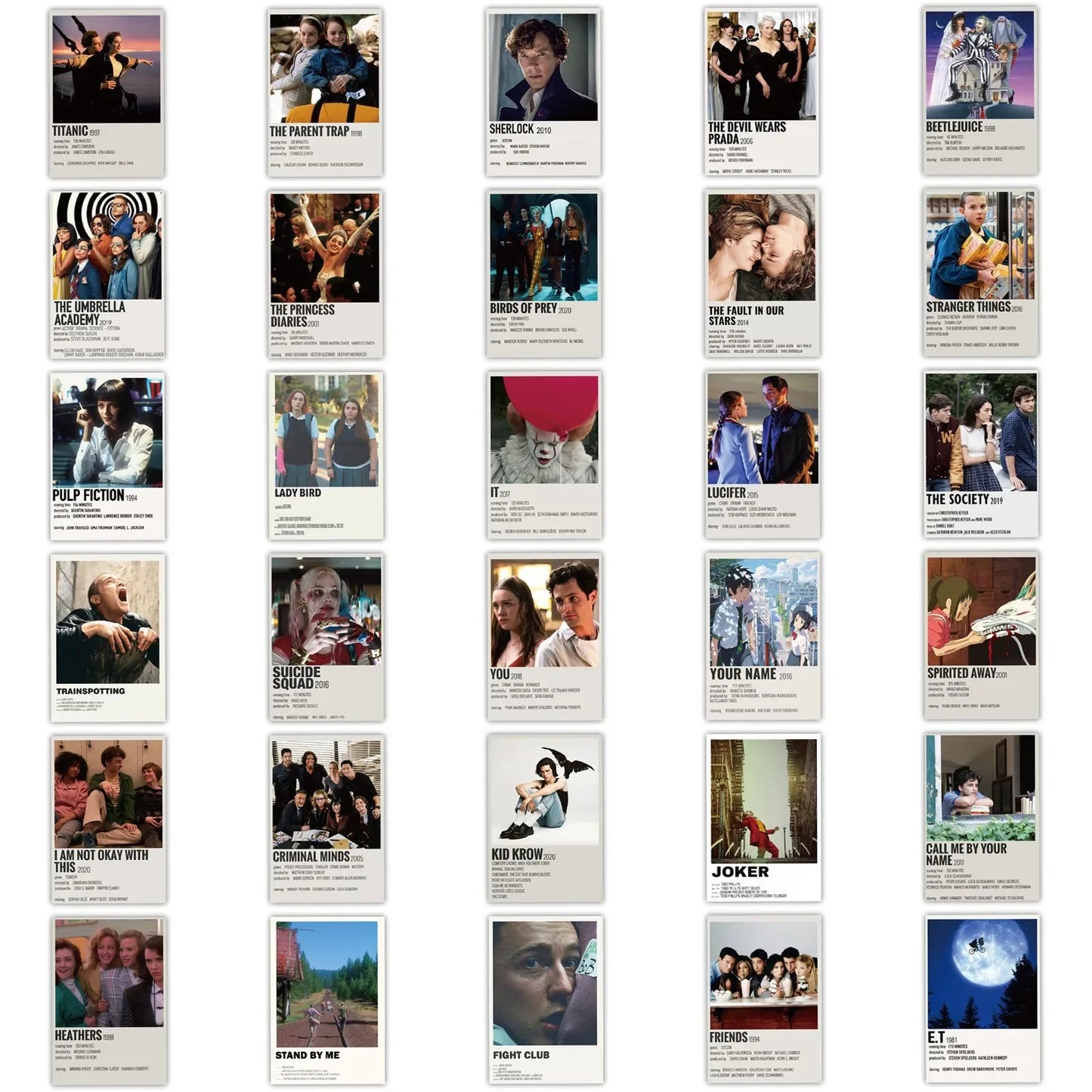 Movie Poster Stickers (64pcs)