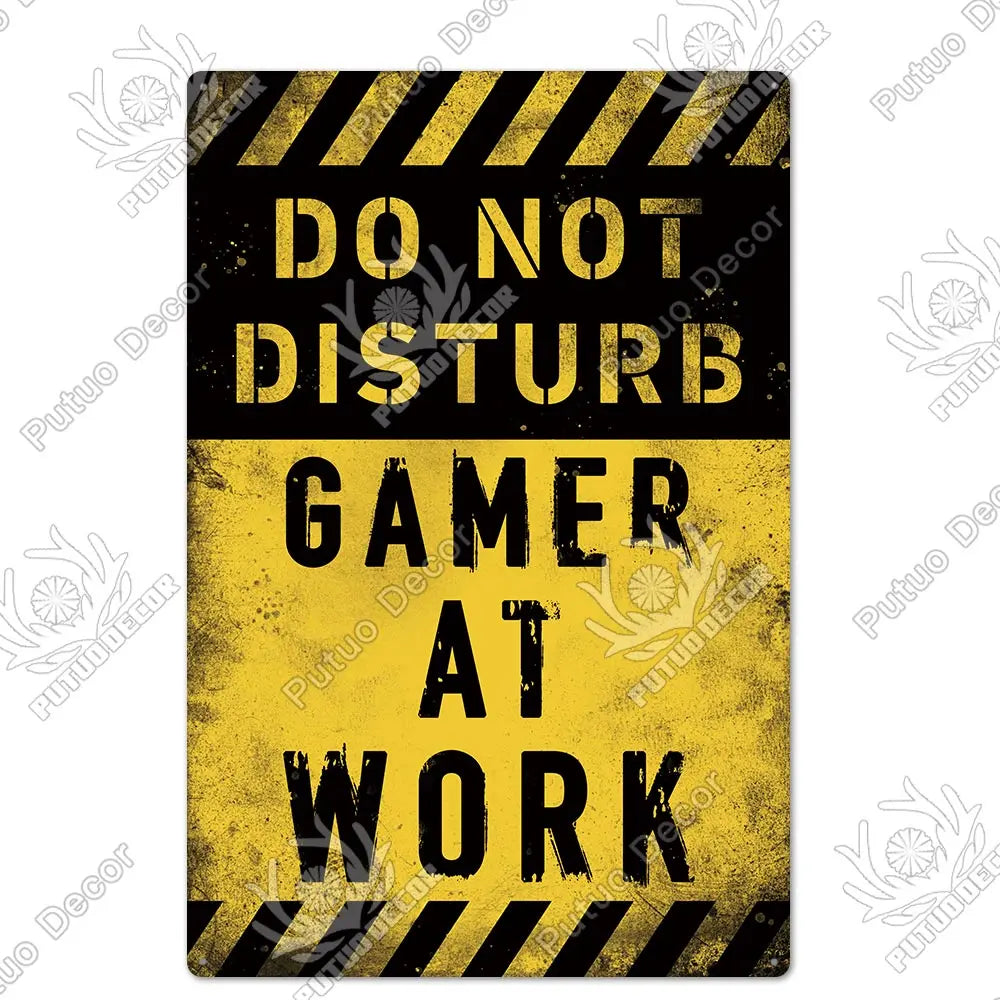 Funny Gamer Metal Signs