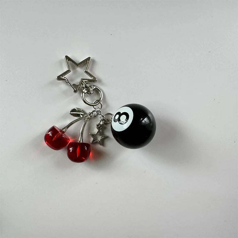 8 Ball/Cherry/Star Keychain
