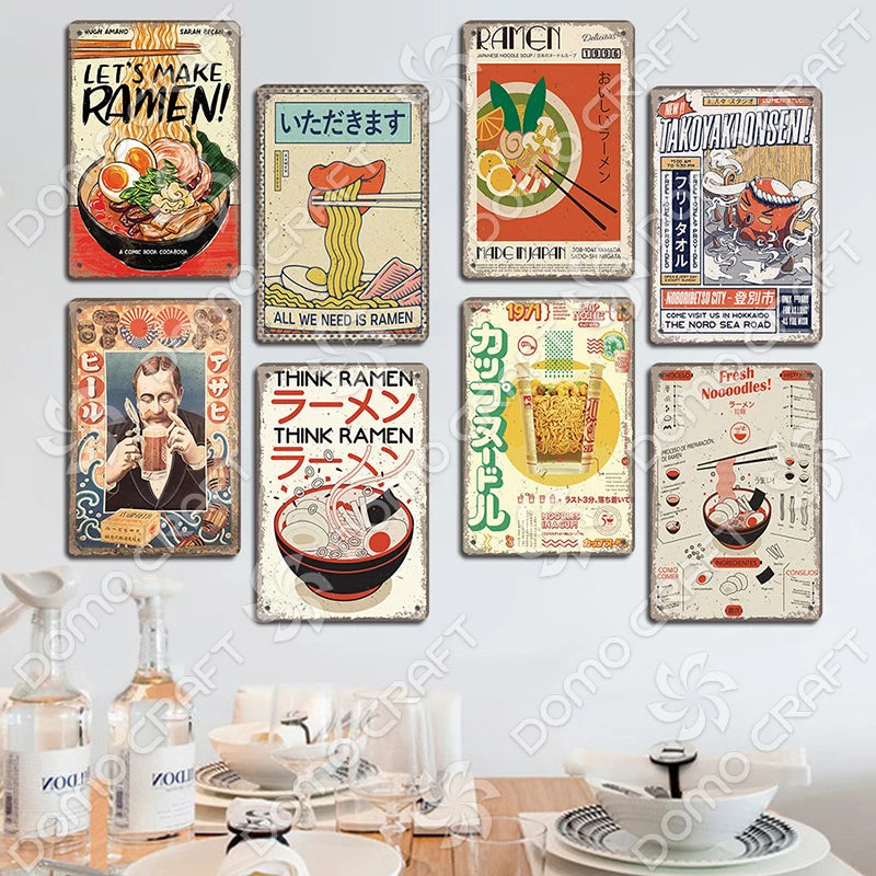Vintage Japanese Foods Metal Signs
