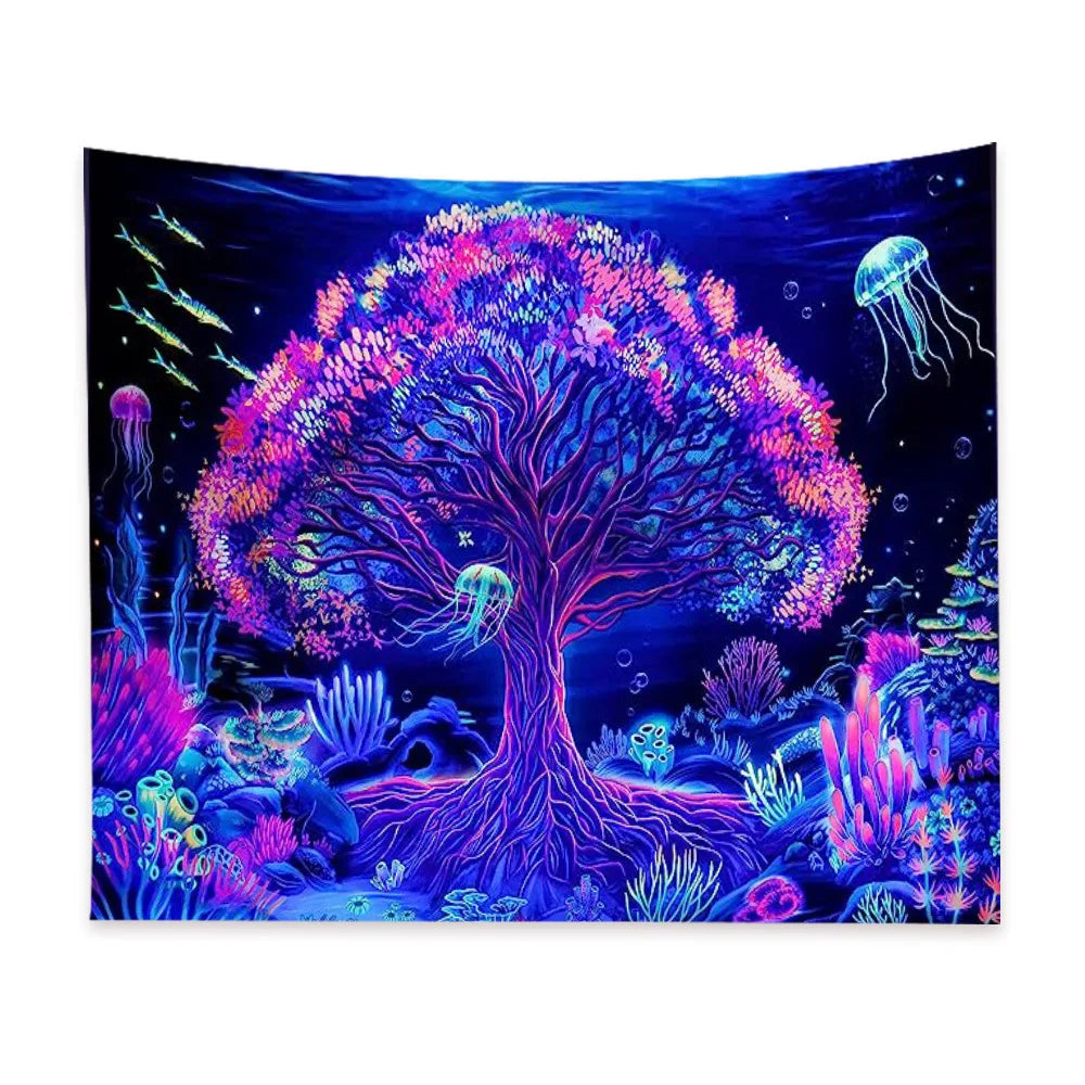 Psychedelic UV Reactive Tapestries