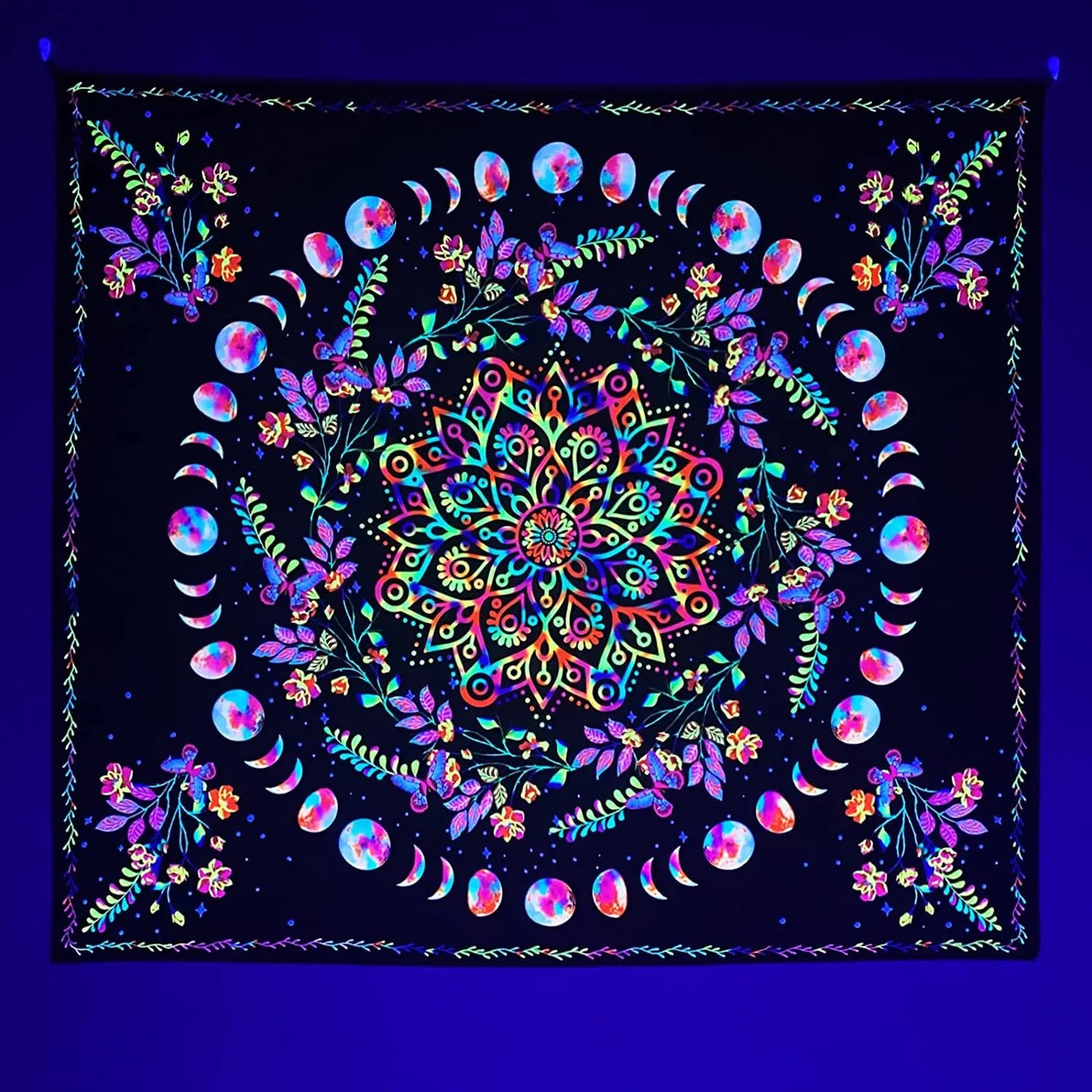 UV reactive psychedelic tapestries