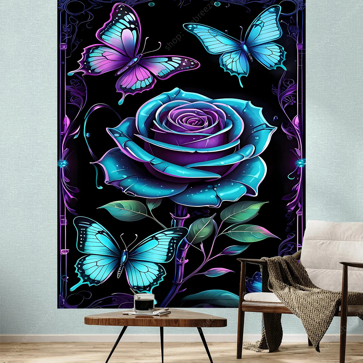 Butterfly UV Reactive Psychedelic Tapestries