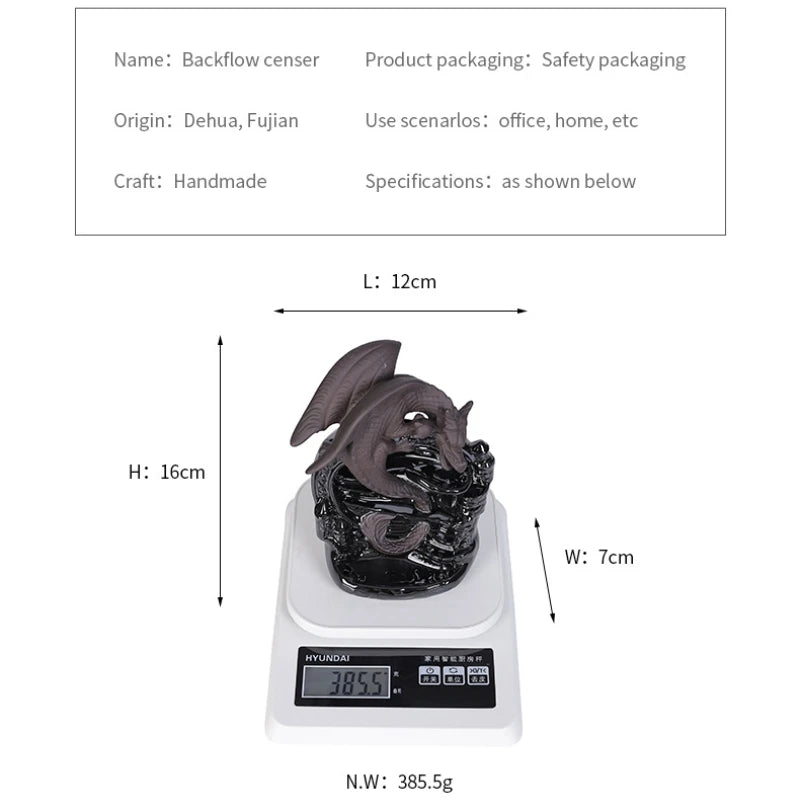 Ceramic Dragon Backflow Incense Burner
