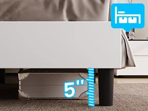 Bed Frame with Led Lights, USB Ports and Adjustable Headboard