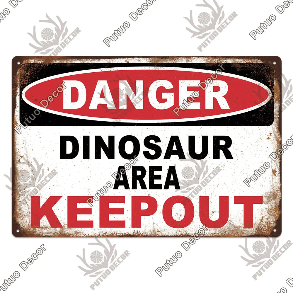 Warning/Danger Vintage Metal Signs