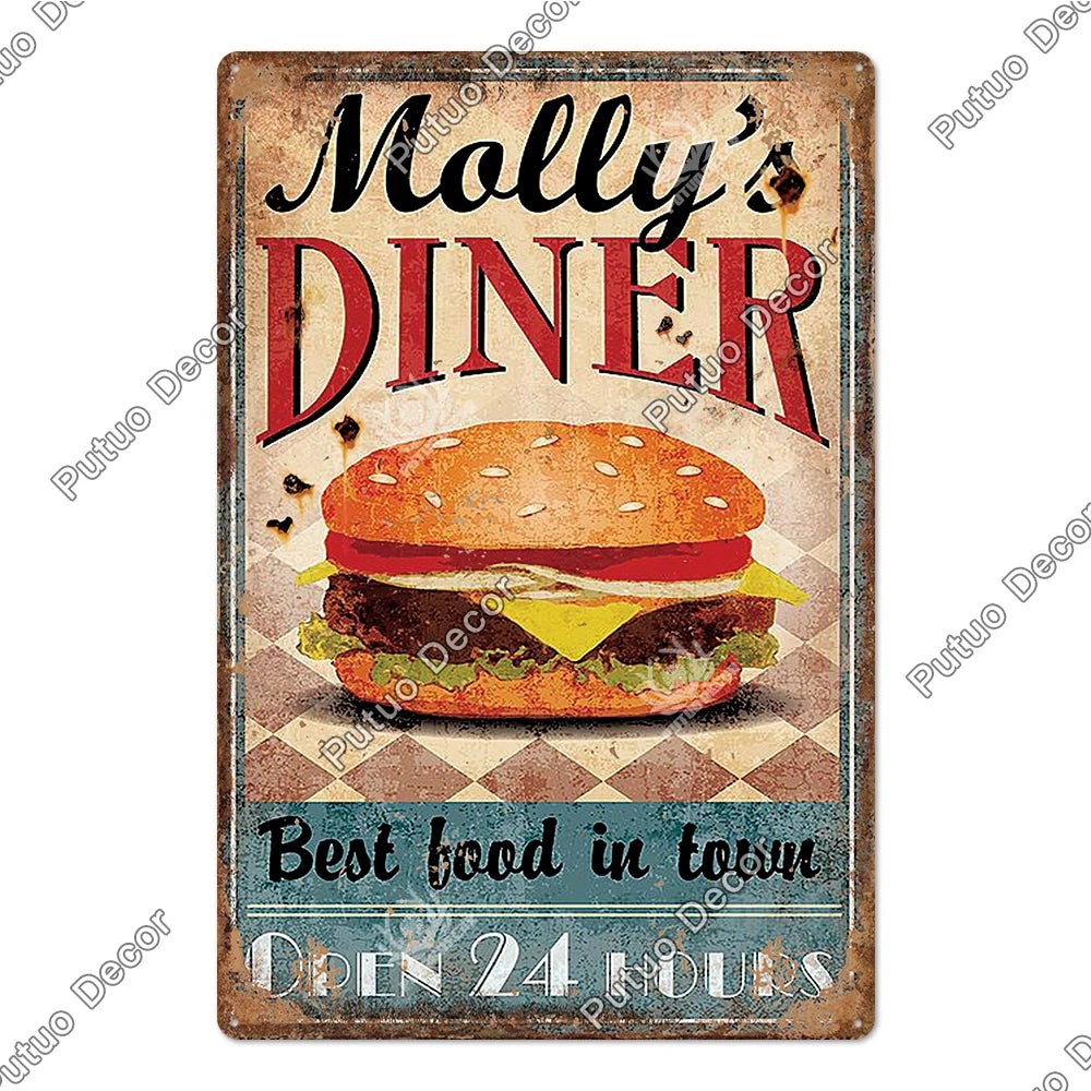 Vintage Restaurant Metal Signs