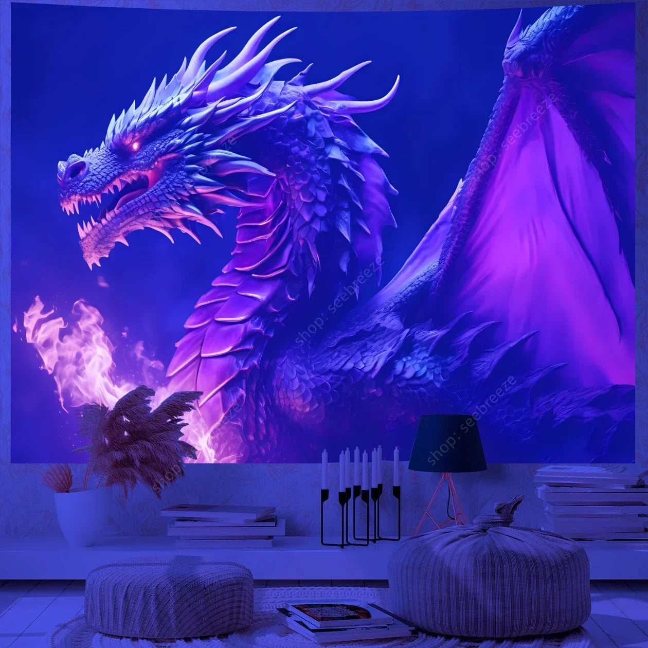 Dragon UV Reactive Tapestries