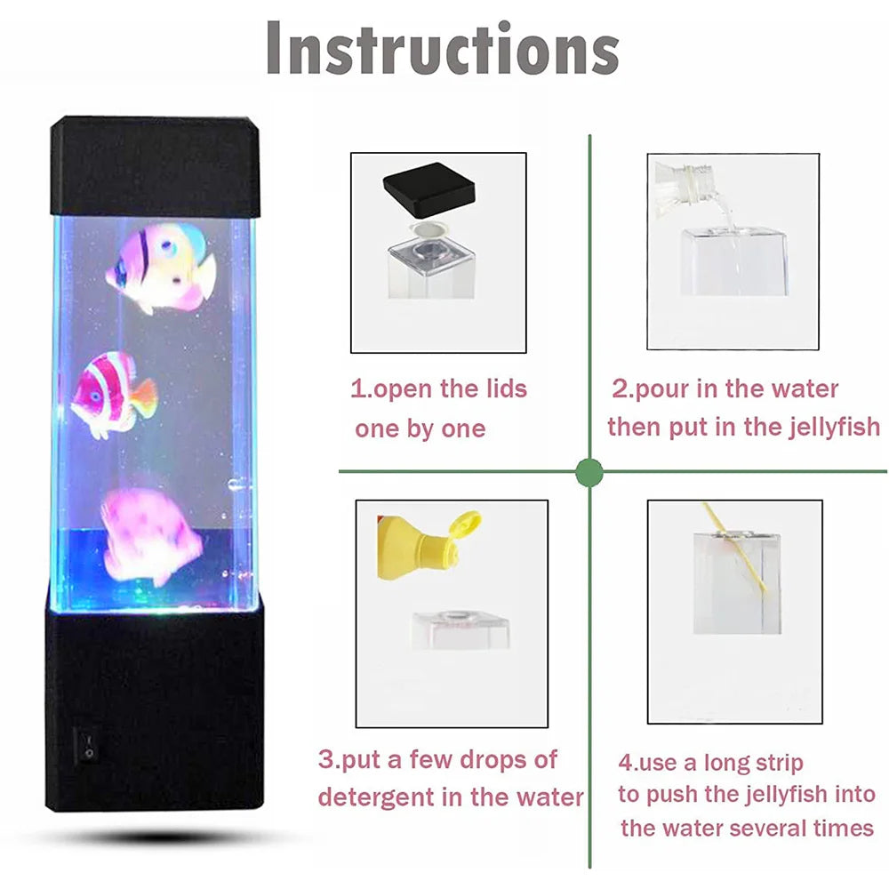Color Changing LED Fish Tank Night Light