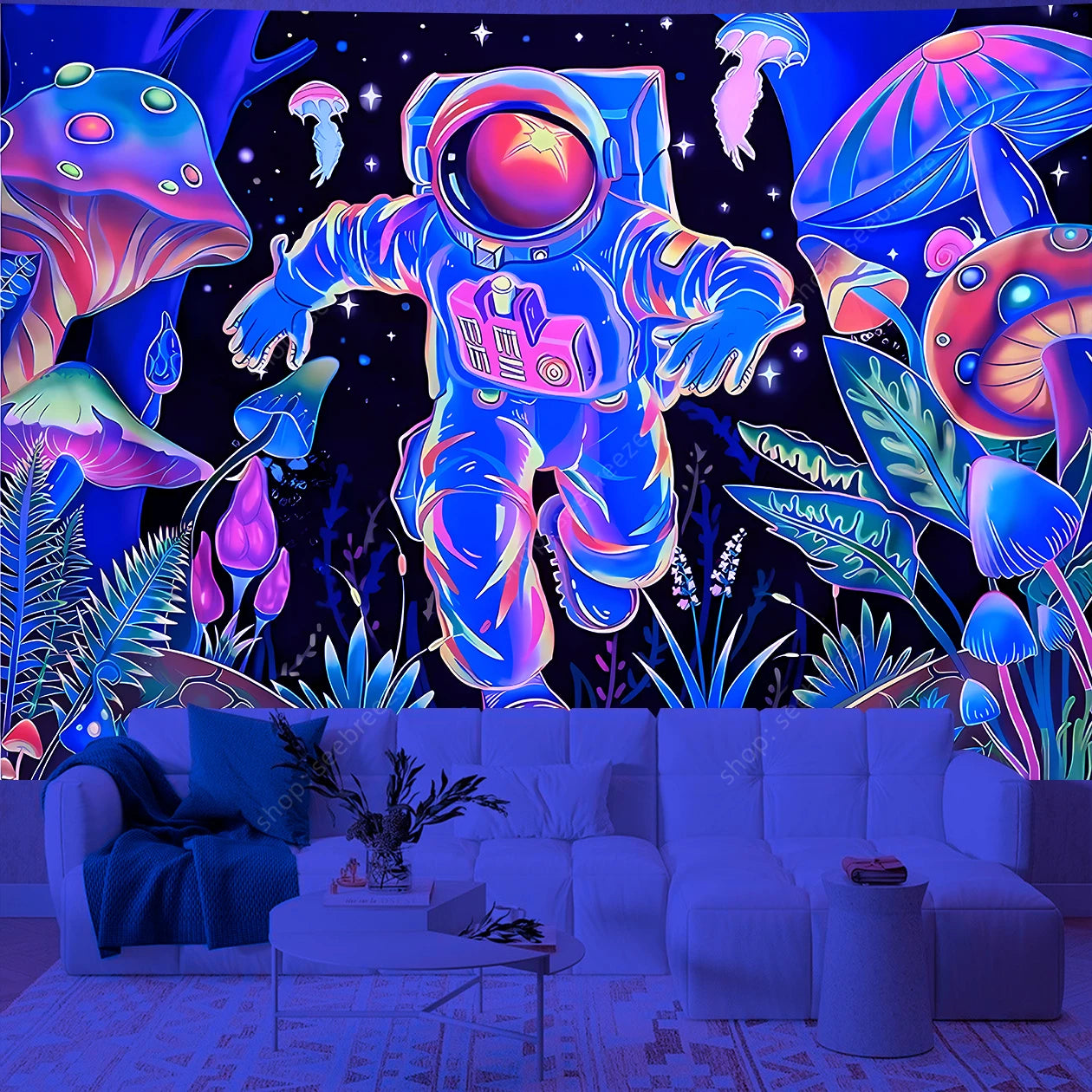 Astronaut UV Reactive Tapestries
