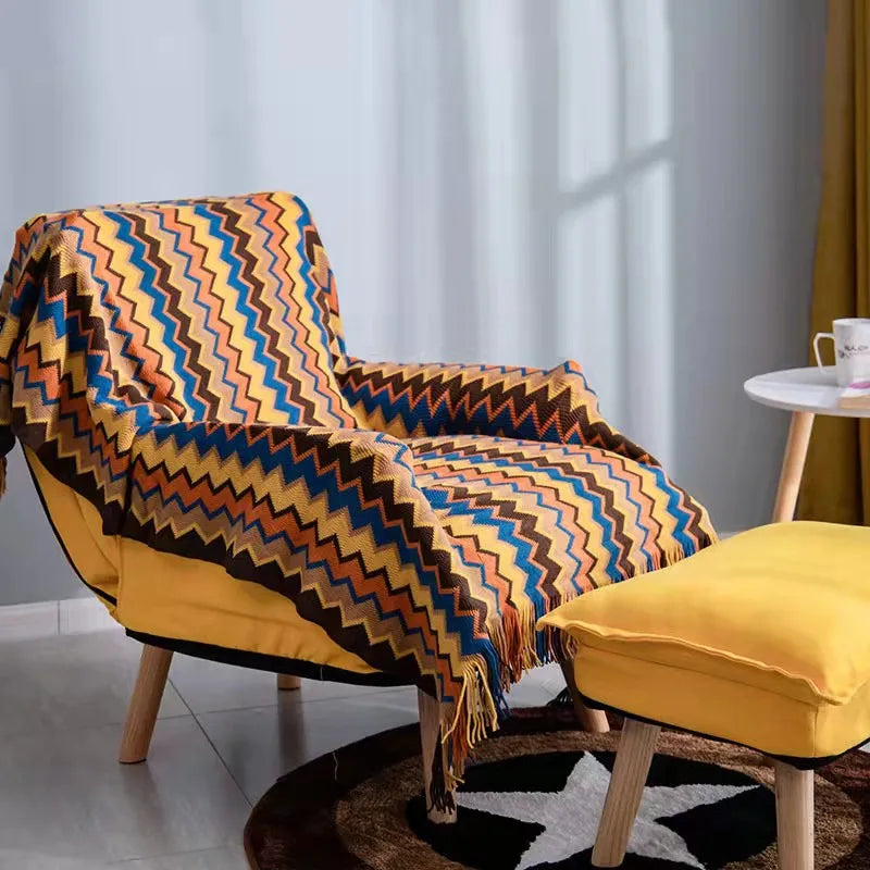 Heavy Knitted Blankets with Tassels