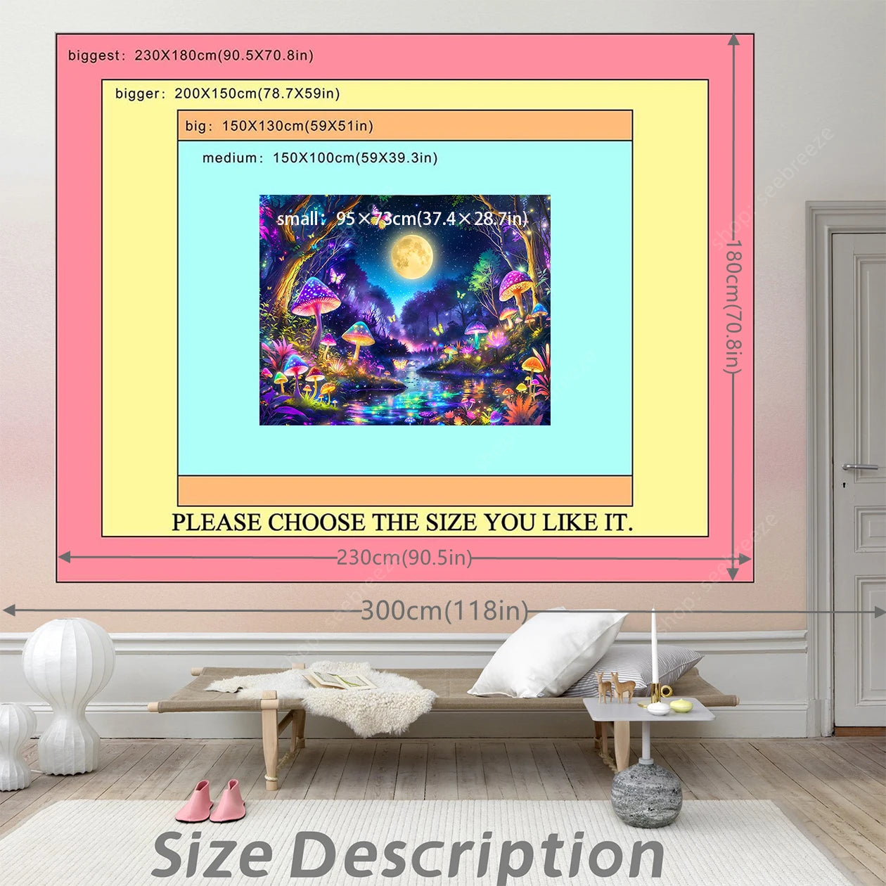 UV reactive Night Forest Tapestries