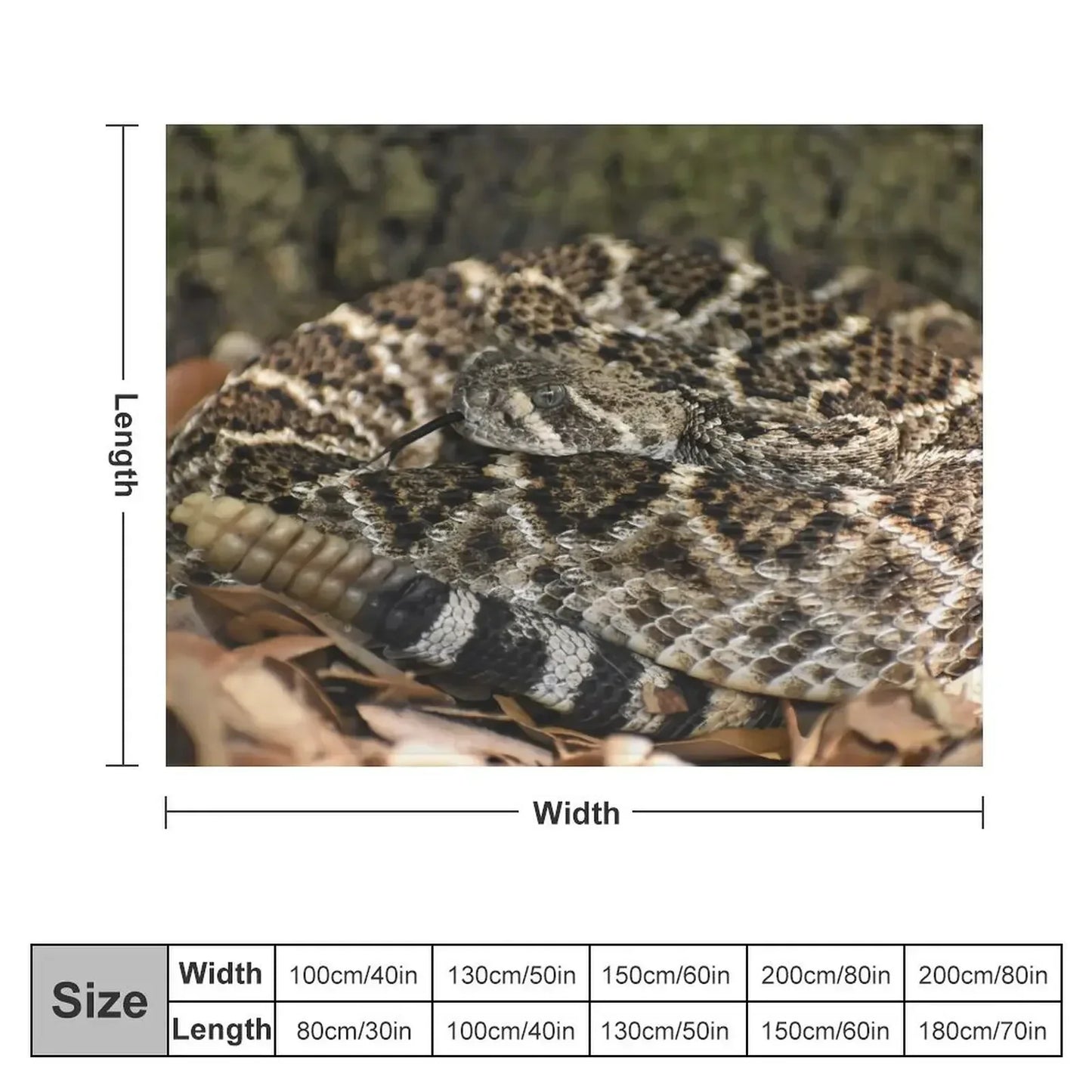 Western Diamondback Rattlesnake Throw Blanket
