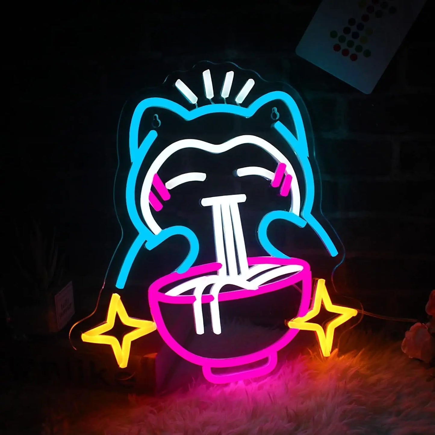 Snorlax Eating Ramen Neon LED Sign