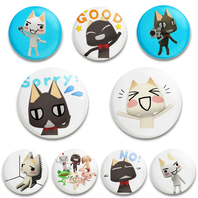 58/44/32MM Animal Crossing Cat Pins