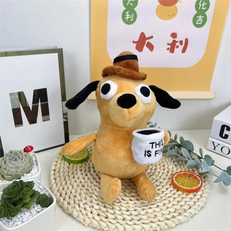 This Is Fine Dog Plushie