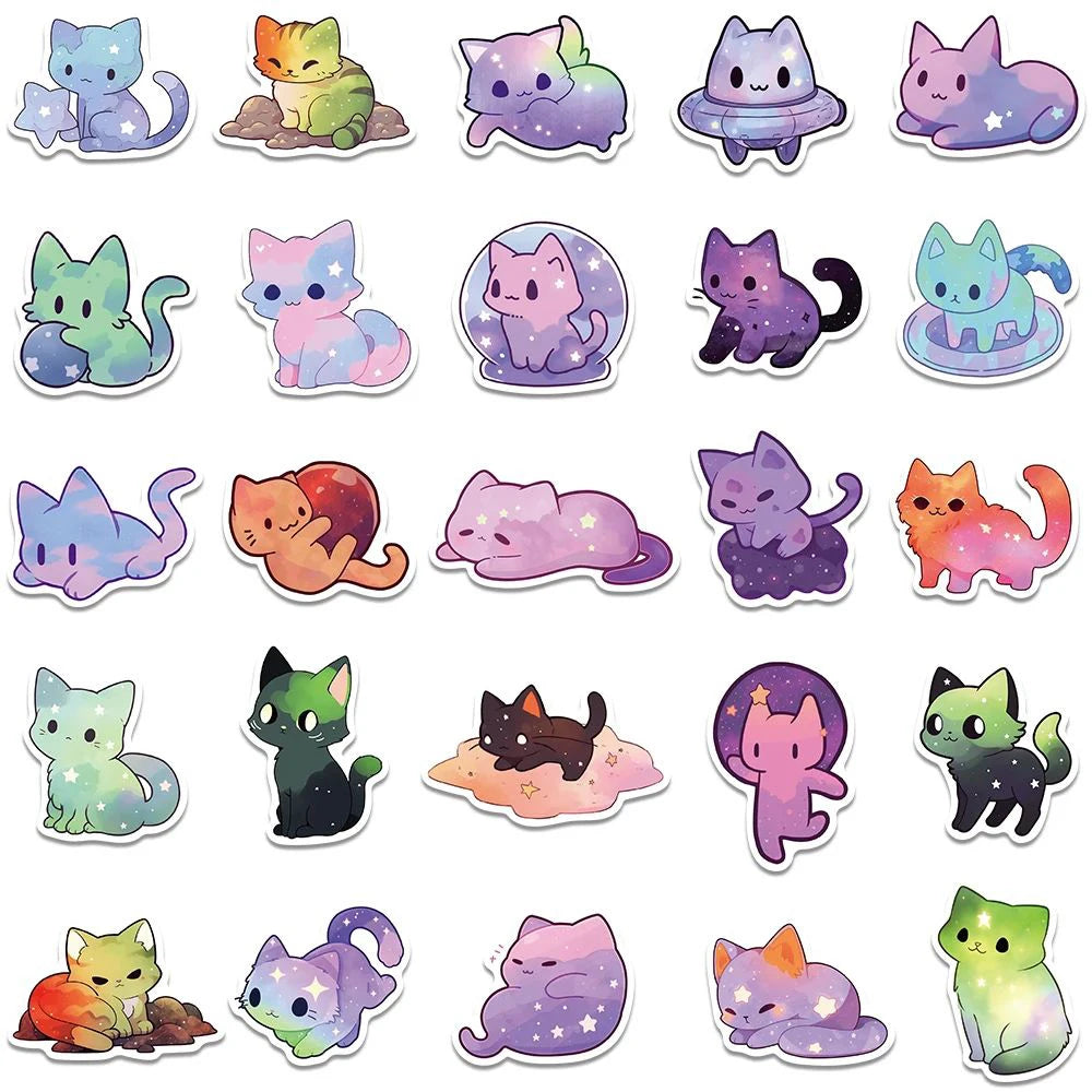 10/30/50pcs Cute Kitty Stickers