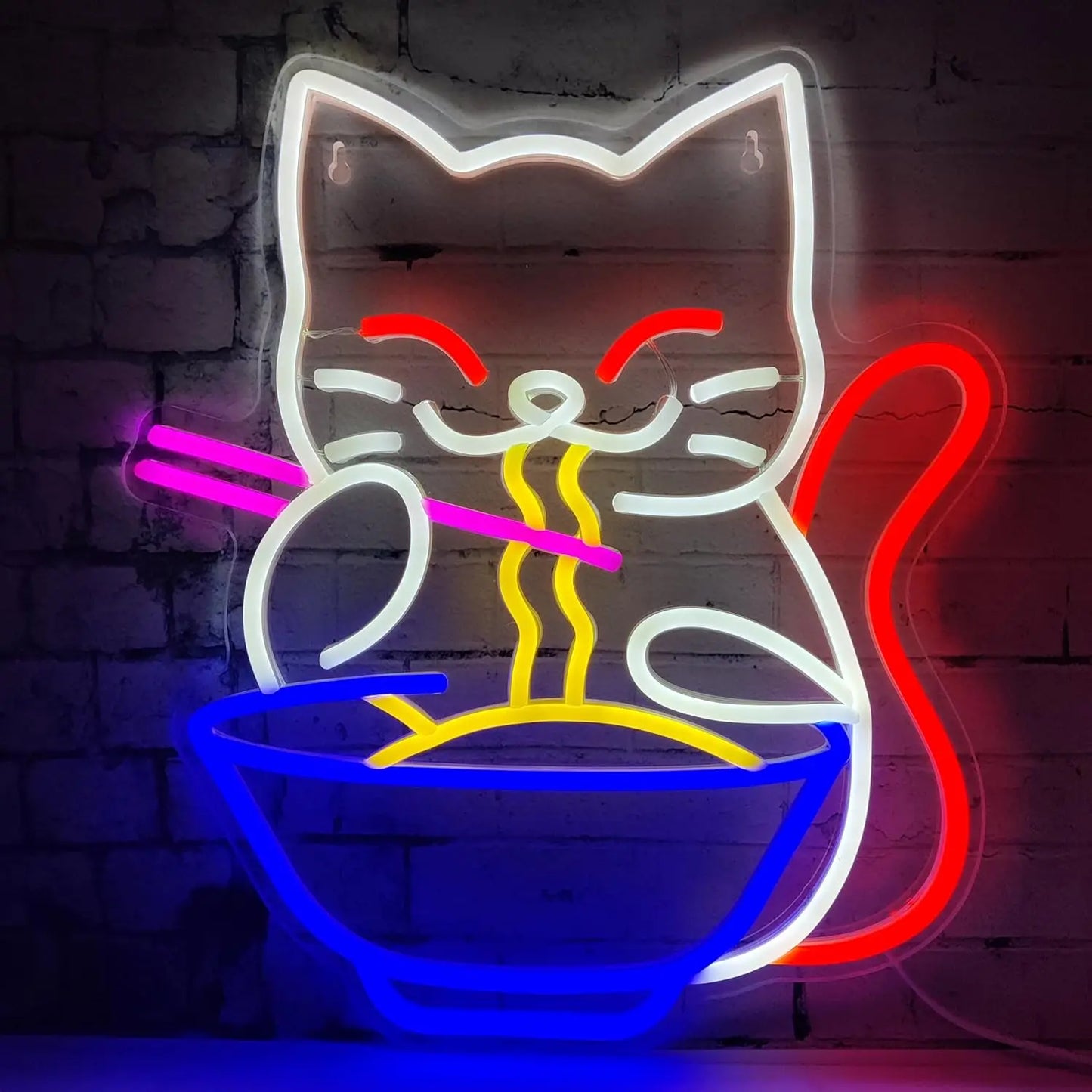 Lucky Cat Noodle LED Neon Sign