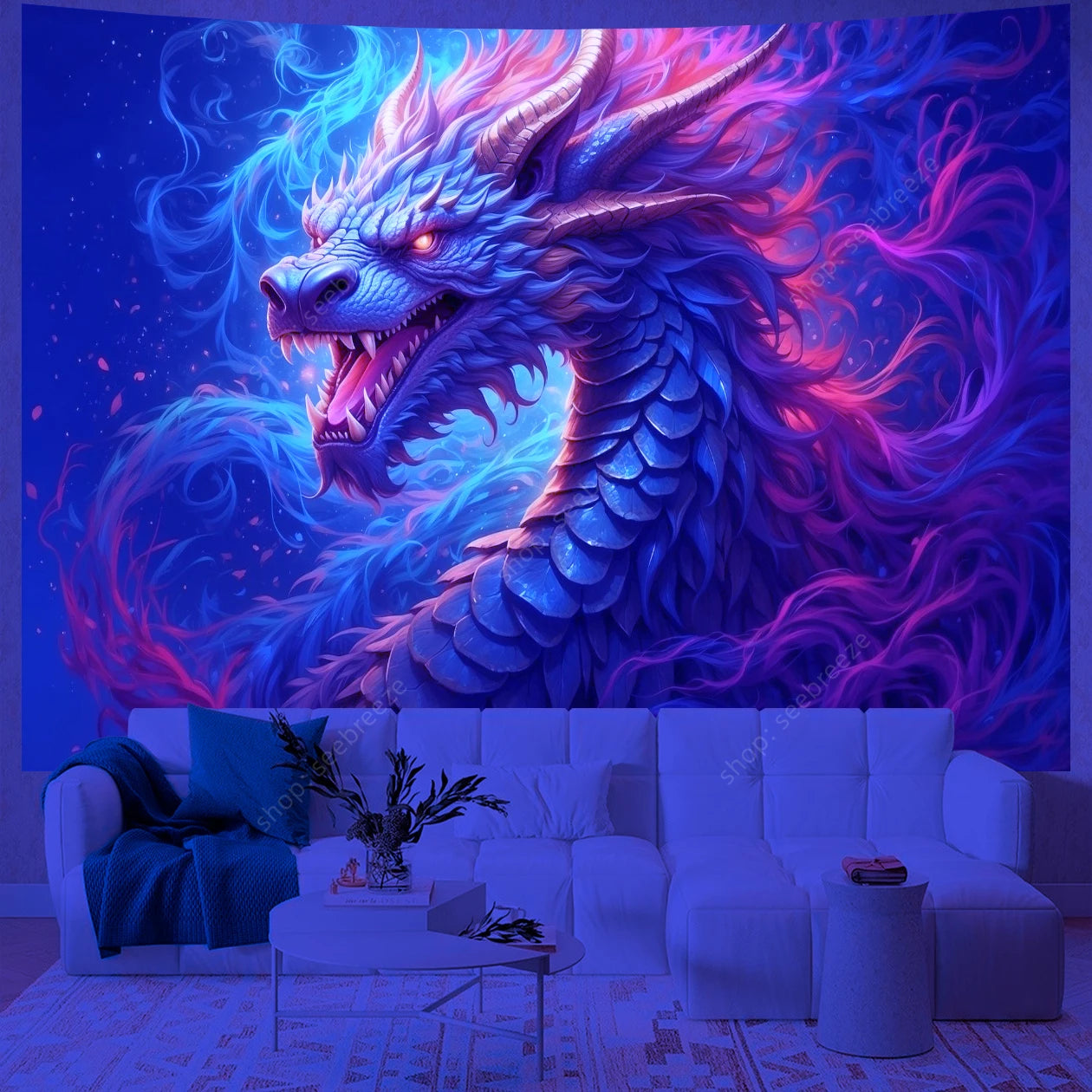 Dragon UV Reactive Tapestries