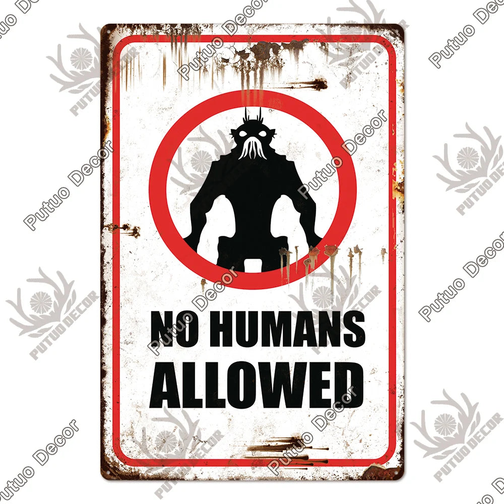 Warning/Danger Vintage Metal Signs