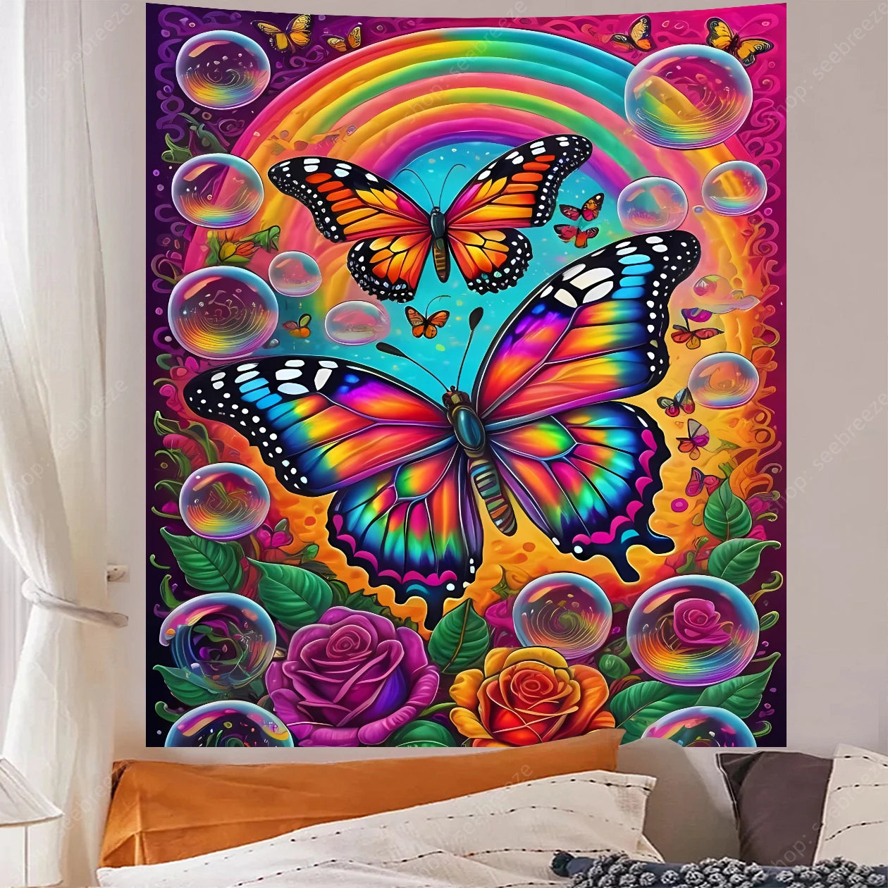 Butterfly UV Reactive Psychedelic Tapestries