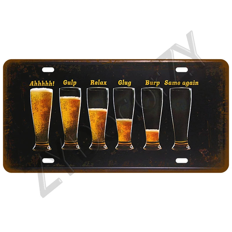 Funny Vintage Metal Signs Beer/Coffee