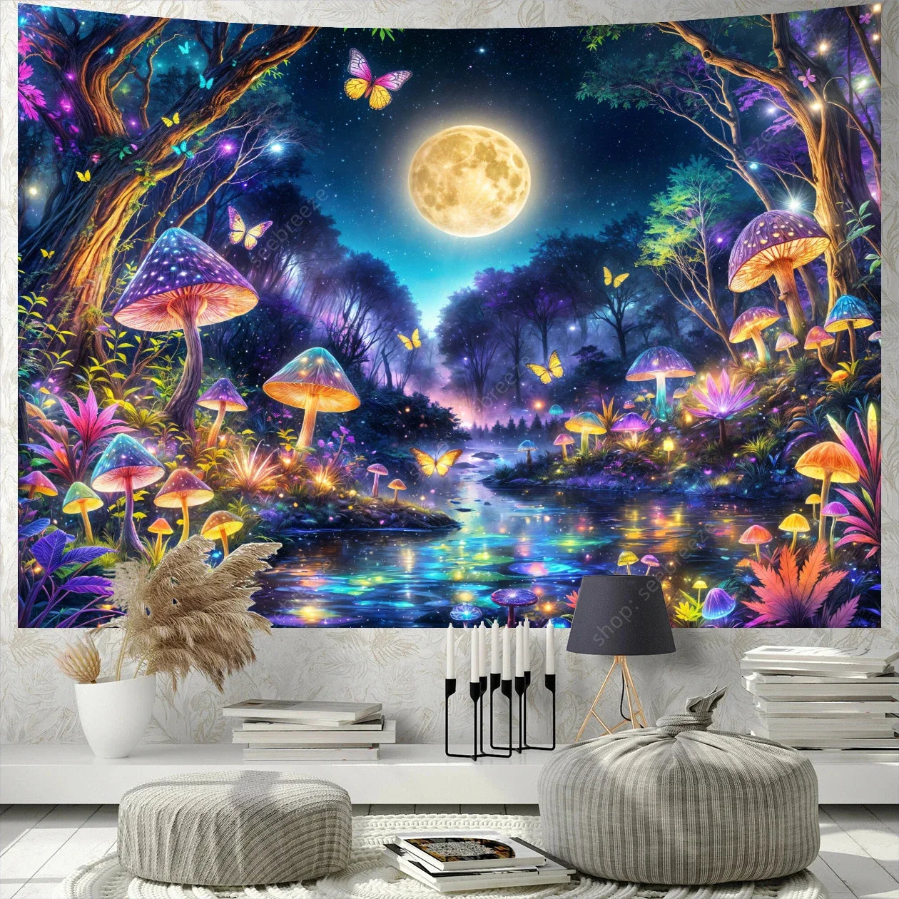 UV reactive Night Forest Tapestries