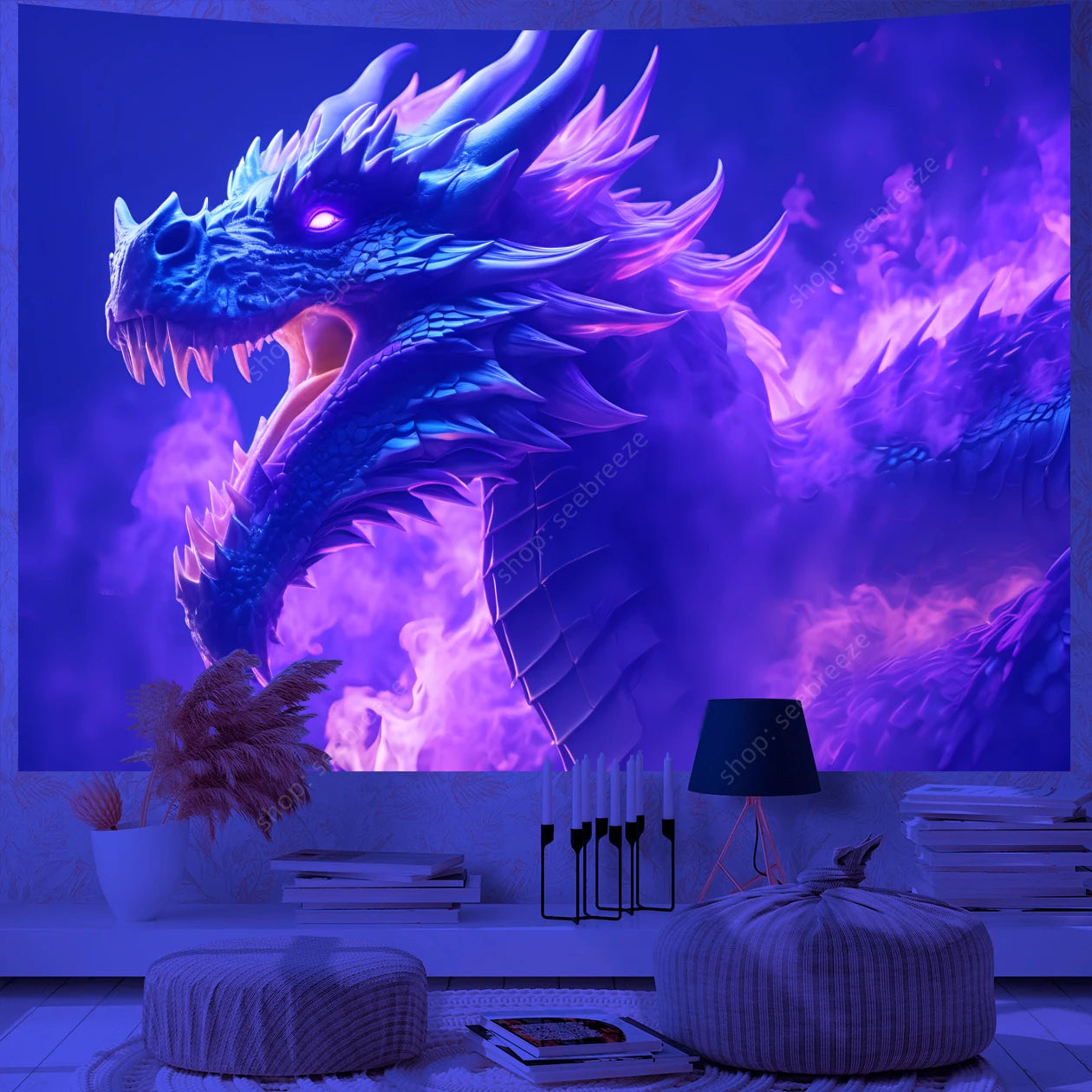 Dragon UV Reactive Tapestries