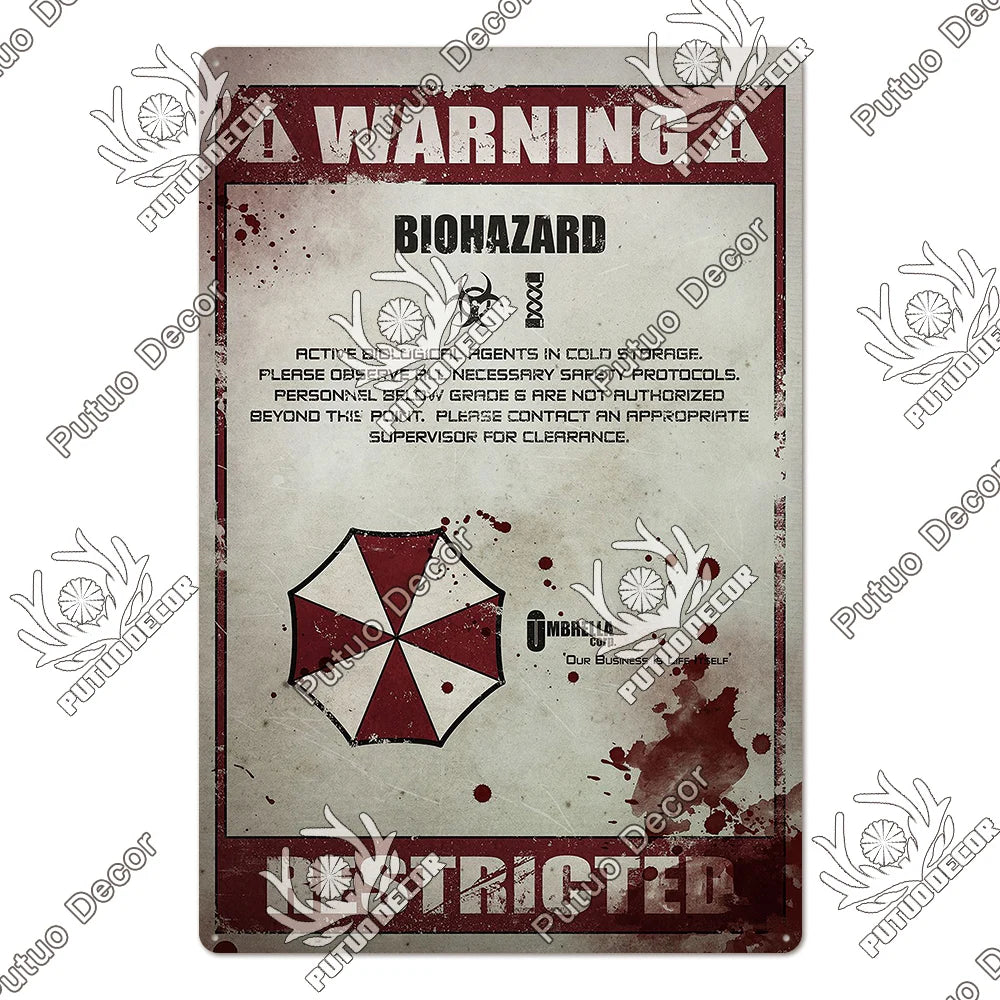 Warning/Danger Vintage Metal Signs