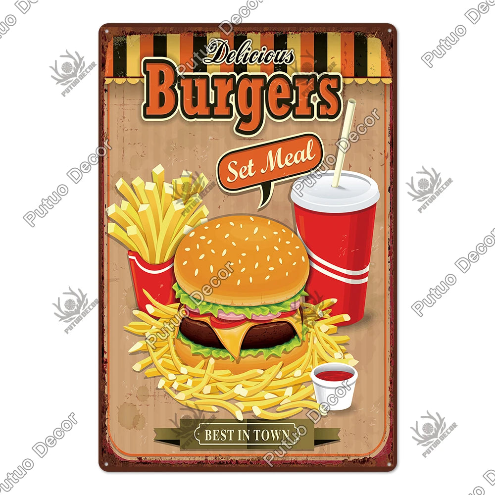 Vintage Restaurant Metal Signs