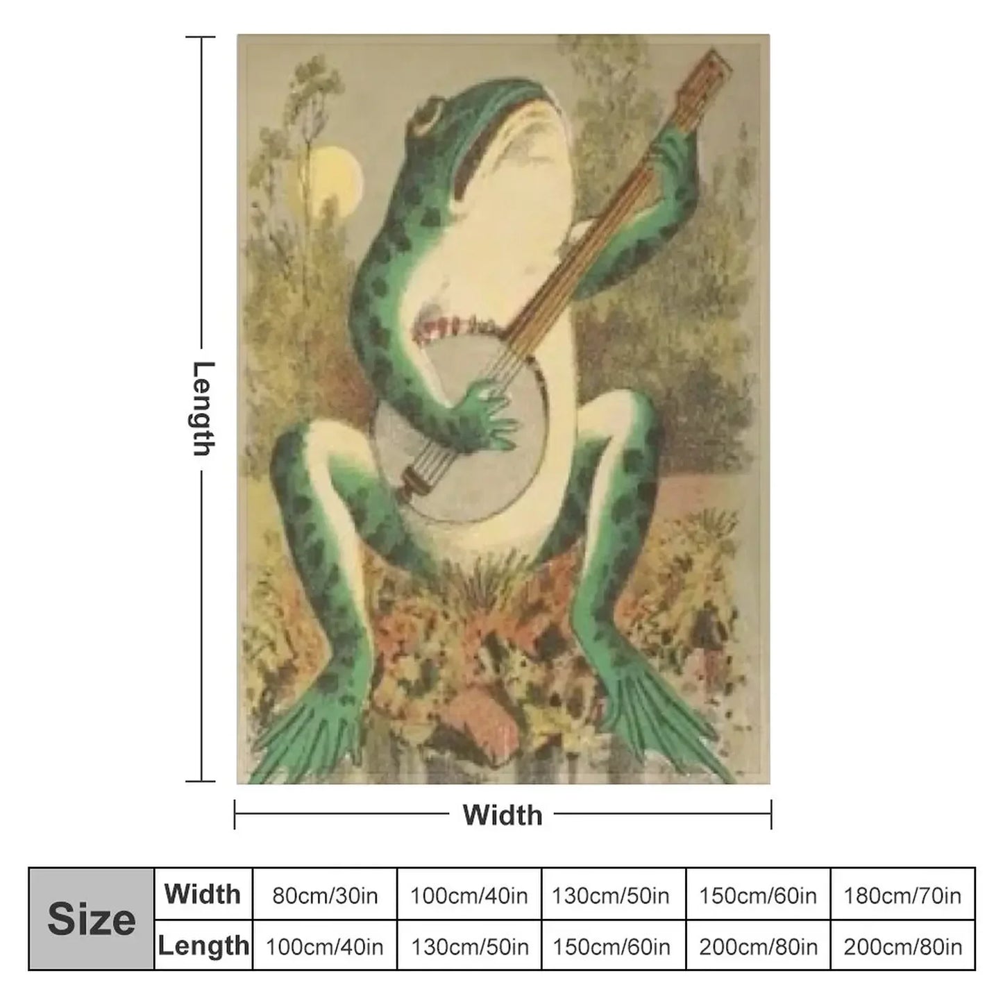 Vintage Whimsical Frog Blanket