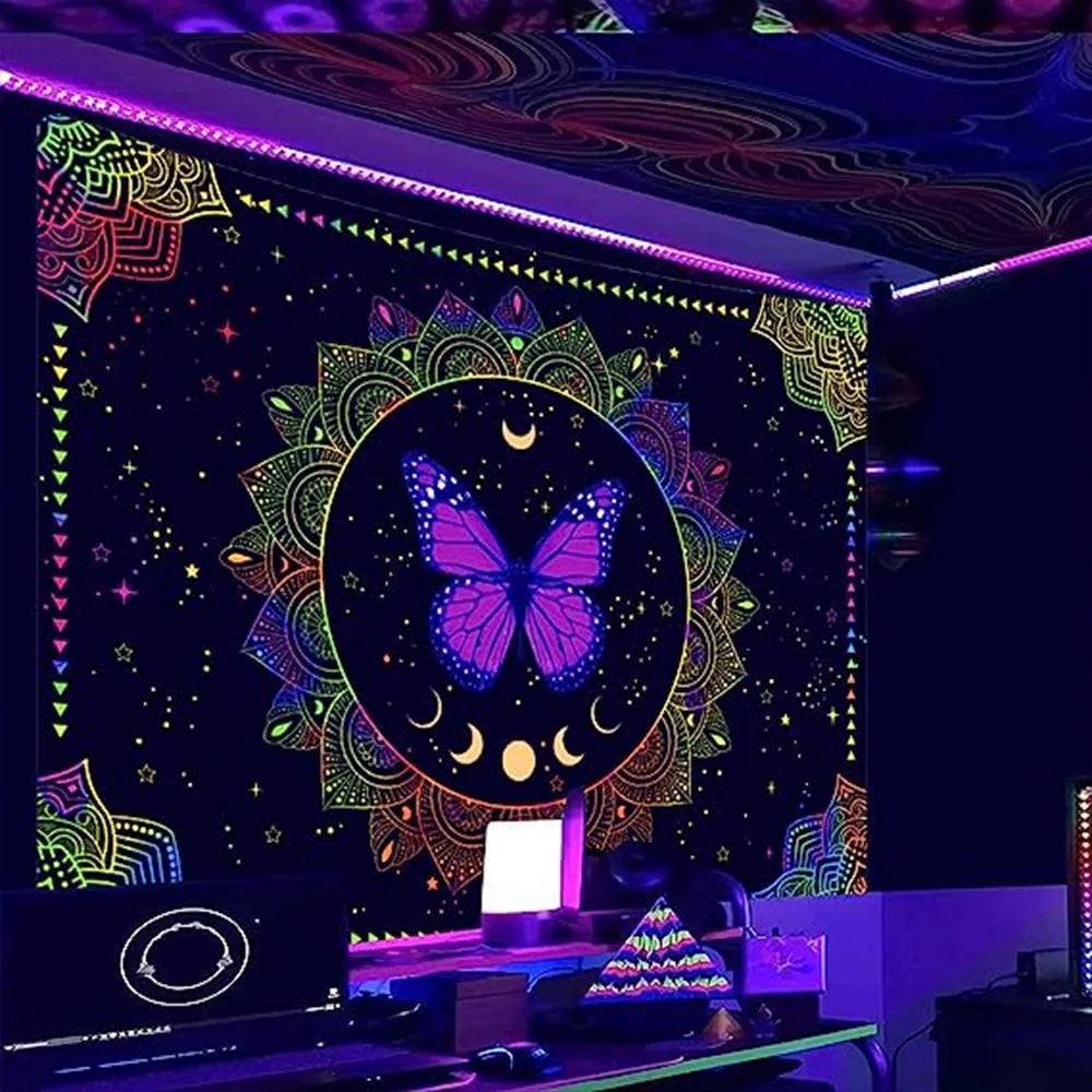 Psychedelic UV Reactive Tapestries