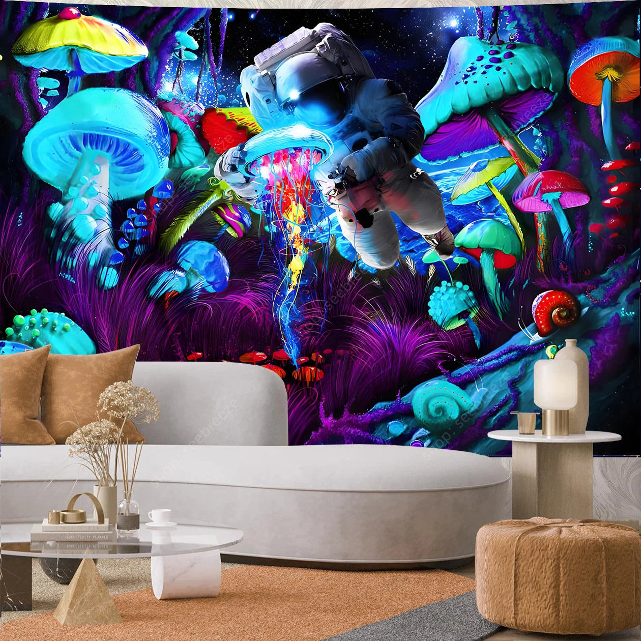 Astronaut UV Reactive Tapestries